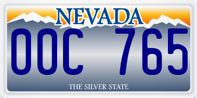 NV license plate 00C765