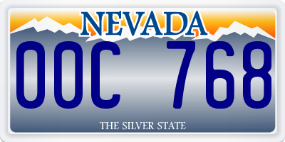 NV license plate 00C768