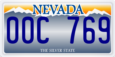 NV license plate 00C769