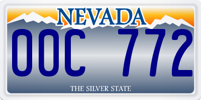 NV license plate 00C772