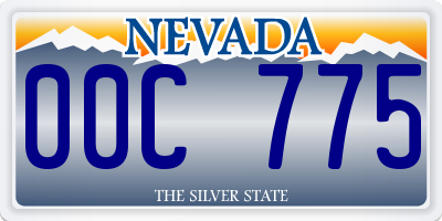 NV license plate 00C775