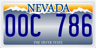 NV license plate 00C786