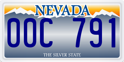 NV license plate 00C791