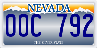 NV license plate 00C792