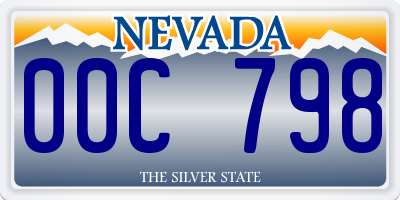 NV license plate 00C798