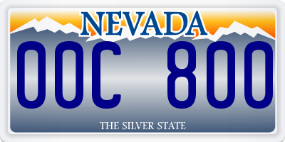 NV license plate 00C800