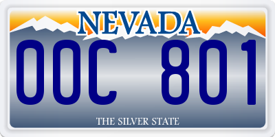 NV license plate 00C801