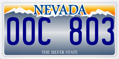 NV license plate 00C803