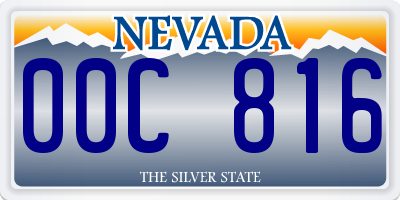 NV license plate 00C816