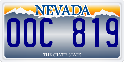 NV license plate 00C819
