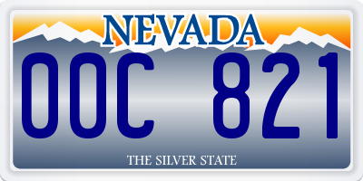 NV license plate 00C821