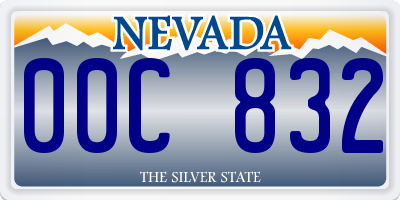 NV license plate 00C832