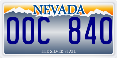 NV license plate 00C840