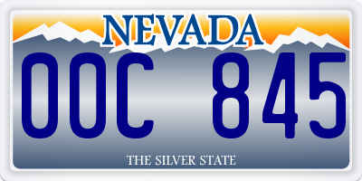 NV license plate 00C845