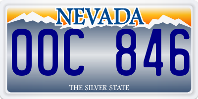 NV license plate 00C846