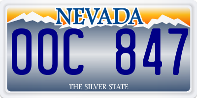 NV license plate 00C847
