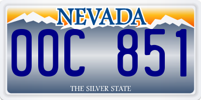 NV license plate 00C851