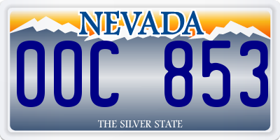 NV license plate 00C853