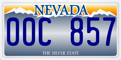 NV license plate 00C857