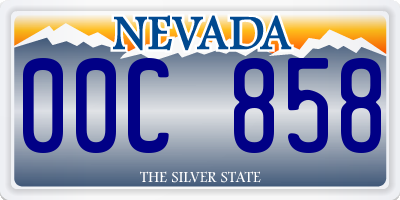 NV license plate 00C858