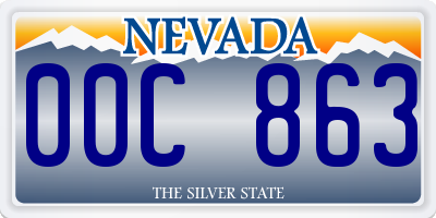 NV license plate 00C863