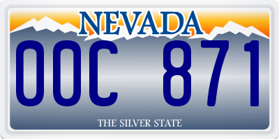 NV license plate 00C871