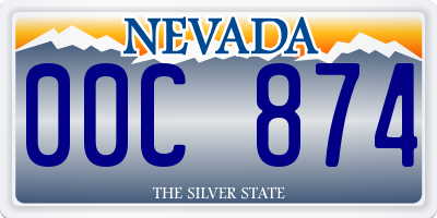 NV license plate 00C874