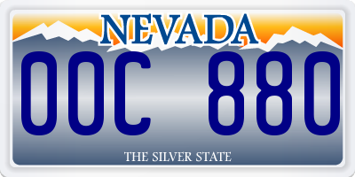 NV license plate 00C880