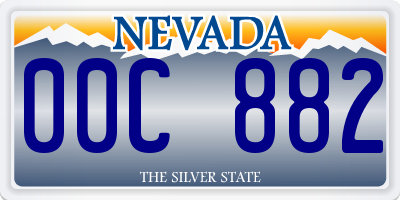 NV license plate 00C882