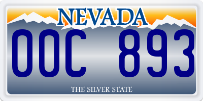 NV license plate 00C893