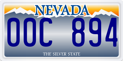 NV license plate 00C894