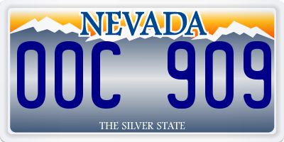 NV license plate 00C909