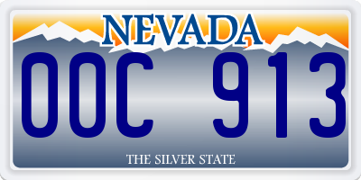 NV license plate 00C913