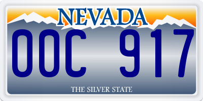 NV license plate 00C917