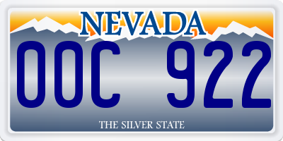 NV license plate 00C922