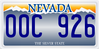 NV license plate 00C926