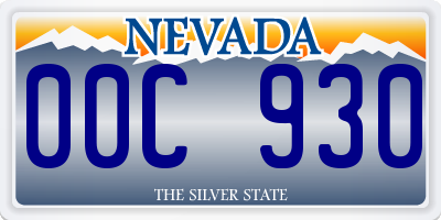 NV license plate 00C930