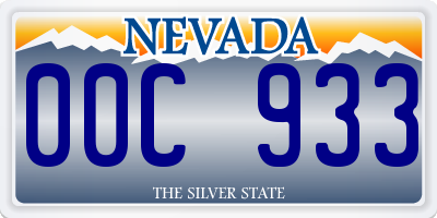 NV license plate 00C933