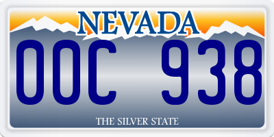NV license plate 00C938