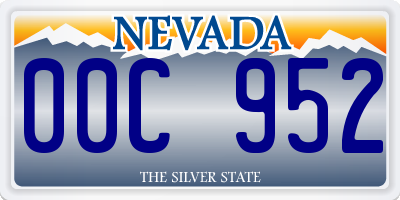 NV license plate 00C952