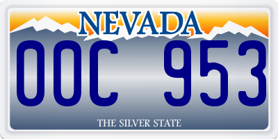 NV license plate 00C953