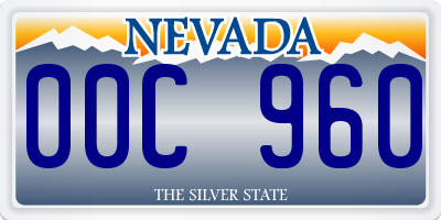 NV license plate 00C960
