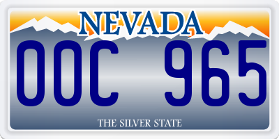 NV license plate 00C965