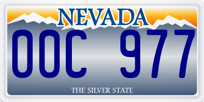 NV license plate 00C977