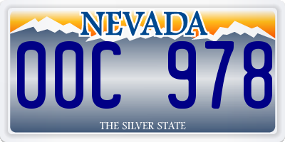 NV license plate 00C978