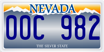 NV license plate 00C982