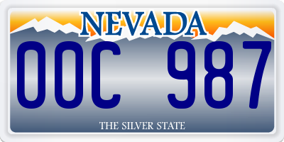 NV license plate 00C987