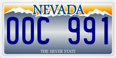 NV license plate 00C991