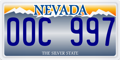 NV license plate 00C997