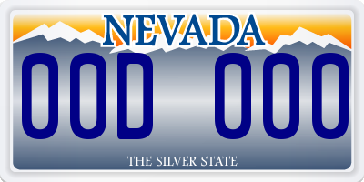 NV license plate 00D000